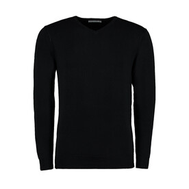 Kustom Kit Classic Fit Arundel V Neck Sweater, Black, XXS bedrucken, Art.-Nr. 762111011