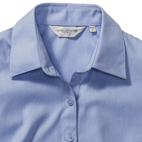 Russell Europe Ladies` LS Herringbone Shirt, Light Blue, 2XL (44) bedrucken, Art.-Nr. 769003217