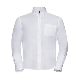 Russell Europe Long Sleeve Classic Twill Shirt, White, S bedrucken, Art.-Nr. 776000001