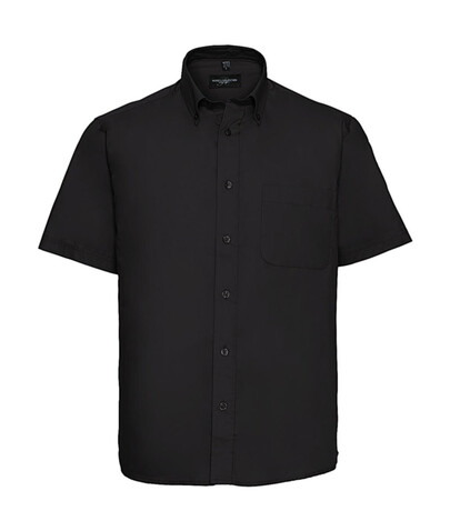 Russell Europe Short Sleeve Classic Twill Shirt, Black, L bedrucken, Art.-Nr. 777001013