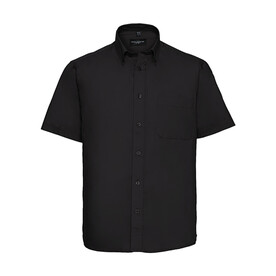 Russell Europe Short Sleeve Classic Twill Shirt, Black, L bedrucken, Art.-Nr. 777001013