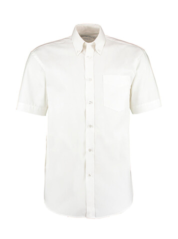 Kustom Kit Classic Fit Premium Oxford Shirt SSL, White, XS bedrucken, Art.-Nr. 784110000