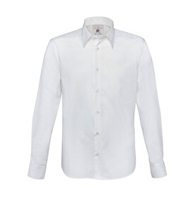 B &amp;amp; C London Stretch Shirt LS, White, S bedrucken, Art.-Nr. 786420003