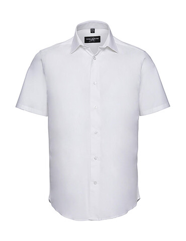 Russell Europe Fitted Stretch Shirt, White, 4XL bedrucken, Art.-Nr. 787000009