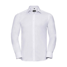 Russell Europe Men`s LS Herringbone Shirt, White, S (15&amp;quot;) bedrucken, Art.-Nr. 789000003