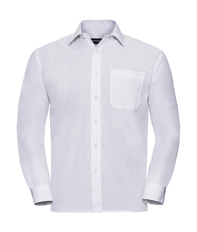 Russell Europe Poplin Shirt LS, White, S bedrucken, Art.-Nr. 794000003