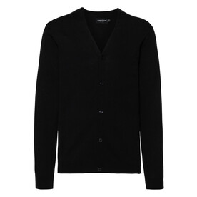 Russell Europe Men`s V-Neck Knitted Cardigan, Black, 2XS bedrucken, Art.-Nr. 798001011