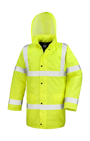 Result Core Hi-Vis Motorway Coat, Fluorescent Orange, S bedrucken, Art.-Nr. 818334053