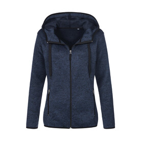 Stedman Knit Fleece Jacket Women, Marina Blue Melange, L bedrucken, Art.-Nr. 833052085