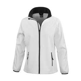 Result Ladies` Printable Softshell Jacket, White/Black, XS (8) bedrucken, Art.-Nr. 848330562