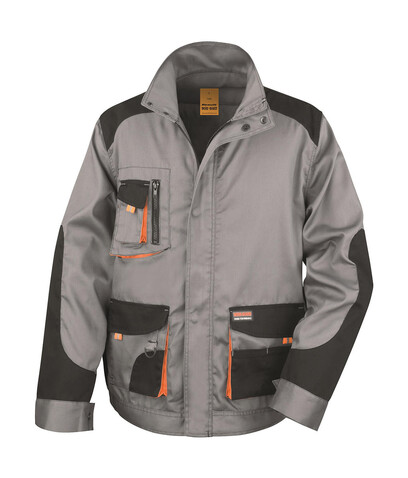 Result LITE Jacket, Grey/Black/Orange, XS bedrucken, Art.-Nr. 867331821