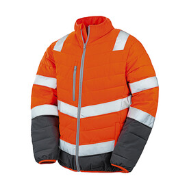 Result Soft Padded Safety Jacket, Fluo Orange/Grey, S bedrucken, Art.-Nr. 876334753