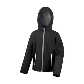 Result Kids TX Performance Hooded Softshell Jacket, Black/Grey, XS (3-4) bedrucken, Art.-Nr. 880331512 Result Kids TX Performance Hooded Softshell Jacket, Black/Grey, XS (3-4) bedrucken, Art.-Nr. 880331512