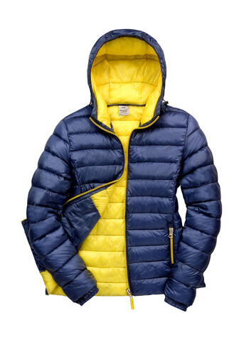 Result Ladies` Snow Bird Hooded Jacket, Navy/Yellow, M (12) bedrucken, Art.-Nr. 894332724