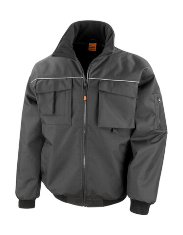 Result Work-Guard Sabre Pilot Jacket, Black, 4XL bedrucken, Art.-Nr. 900331019