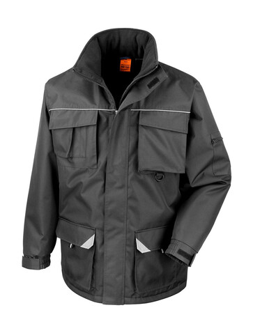 Result Work-Guard Sabre Long Coat, Black, S bedrucken, Art.-Nr. 901331013