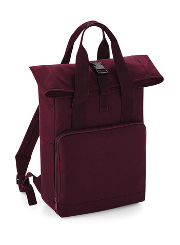 Bag Base Recycled Twin Handle Roll-Top Backpack, Burgundy, One Size bedrucken, Art.-Nr. 903294480