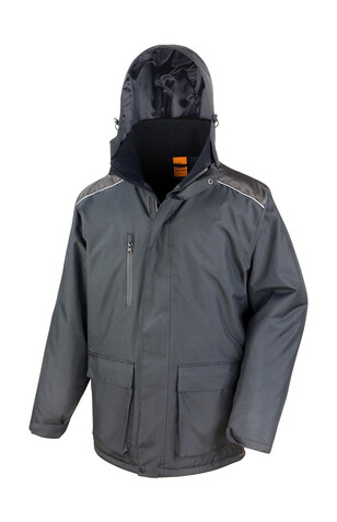 Result Work-Guard Vostex Long Coat, Black, 2XL bedrucken, Art.-Nr. 905331017