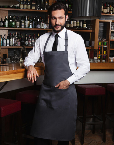 Karlowsky Bib Apron Basic with Pocket, Forest Green, One Size bedrucken, Art.-Nr. 913675410
