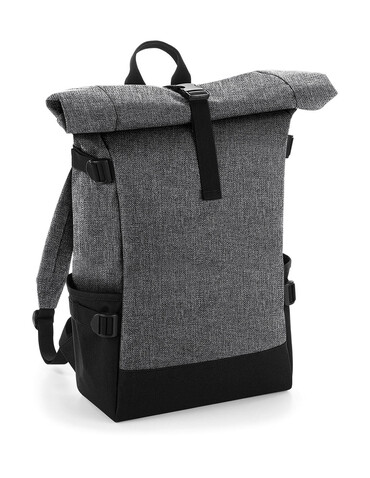 Bag Base Block Roll-Top Backpack, Grey Marl/Black, One Size bedrucken, Art.-Nr. 926291550