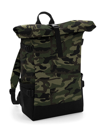Bag Base Block Roll-Top Backpack, Jungle Camo/Black, One Size bedrucken, Art.-Nr. 926295870