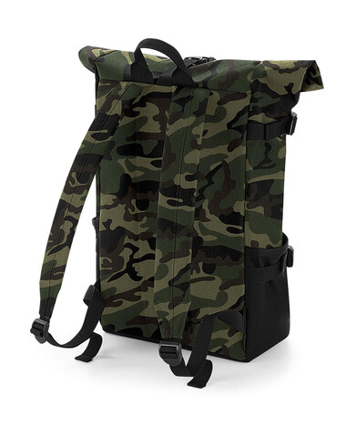 Bag Base Block Roll-Top Backpack, Grey Marl/Black, One Size bedrucken, Art.-Nr. 926291550