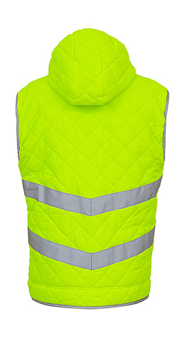 Yoko Fluo Kensington Hooded Gilet, Fluo Yellow, XL bedrucken, Art.-Nr. 927776056
