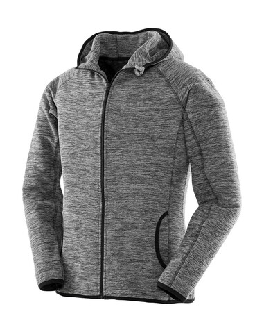Result Women`s Microfleece Hoodi, Marl Grey/Black, XL bedrucken, Art.-Nr. 932331486