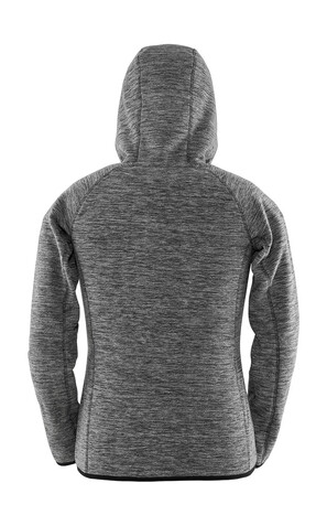 Result Women`s Microfleece Hoodi, Marl Grey/Black, XL bedrucken, Art.-Nr. 932331486