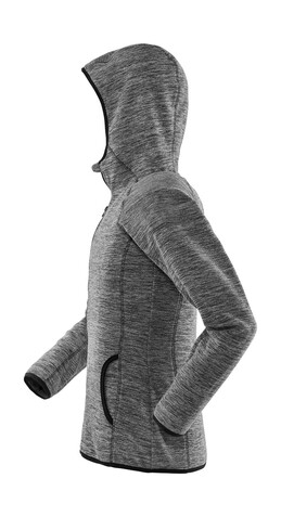 Result Women`s Microfleece Hoodi, Marl Grey/Black, XL bedrucken, Art.-Nr. 932331486