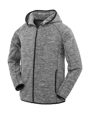 Result Men`s Microfleece Hoodi, Marl Grey/Black, XL bedrucken, Art.-Nr. 933331486