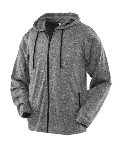 Result Men`s Hooded Tee-Jacket, Marl Grey, S bedrucken, Art.-Nr. 936331183