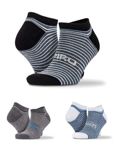 Result 3-Pack Mixed Stripe Sneaker Socks, Color Mix 2, S/M bedrucken, Art.-Nr. 972338011