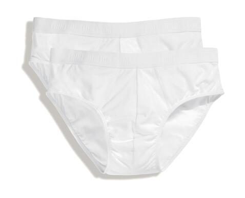 Fruit of the Loom Classic Sport Brief 2 Pack, White, S bedrucken, Art.-Nr. 991010003