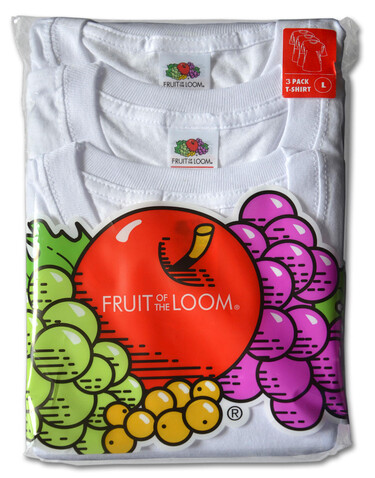 Fruit of the Loom Fruit Underwear T 3 Pack, White, S bedrucken, Art.-Nr. 995010003