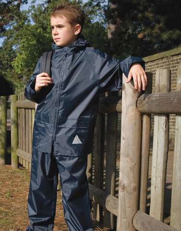 Result Junior Waterproof Jacket/Trouser Set, Navy, XS (3-4/104) bedrucken, Art.-Nr. 998332003