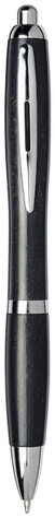 Nash Kugelschreiber aus Weizenstroh mit Chromspitze, schwarz bedrucken, Art.-Nr. 10737900