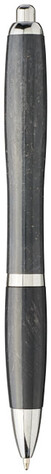 Nash Kugelschreiber aus Weizenstroh mit Chromspitze, schwarz bedrucken, Art.-Nr. 10737900