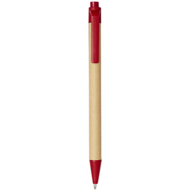 Berk Kugelschreiber aus recyceltem Karton und Mais (schwarze Mine), rot bedrucken, Art.-Nr. 10738402 Berk Kugelschreiber aus recyceltem Karton und Mais (schwarze Mine), rot bedrucken, Art.-Nr. 10738402