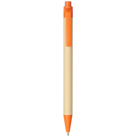Berk Kugelschreiber aus recyceltem Karton und Mais (schwarze Mine), orange bedrucken, Art.-Nr. 10738403 Berk Kugelschreiber aus recyceltem Karton und Mais (schwarze Mine), orange bedrucken, Art.-Nr. 10738403