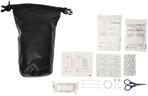 Alexander 30-teiliges Erste-Hilfe-Set mit wasserfester Tasche, schwarz bedrucken, Art.-Nr. 12200601