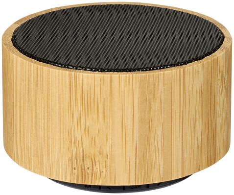 Cosmos Bluetooth® Lautsprecher aus Bambus, natur, schwarz bedrucken, Art.-Nr. 12410000