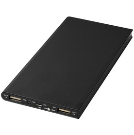 Plate 8000 mAh Aluminium-Powerbank, schwarz bedrucken, Art.-Nr. 12411200
