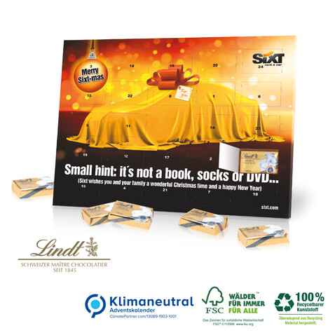 Tisch-Adventskalender Lindt &quot;Select Edition&quot;, Klimaneutral, FSC®-zertifiziert bedrucken, Art.-Nr. 95314