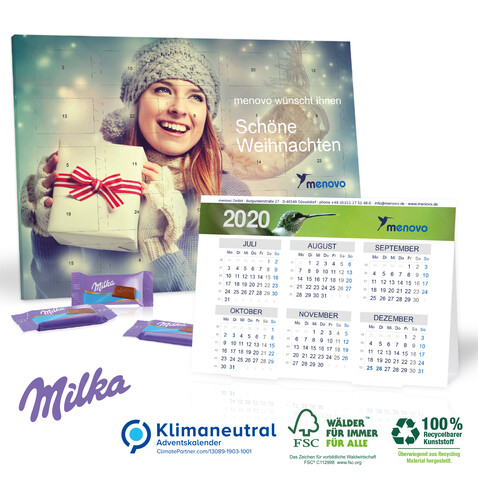 &quot;2 in 1&quot; Adventskalender mit Jahresplaner, Klimaneutral, FSC®-zertifiziert bedrucken, Art.-Nr. 95332