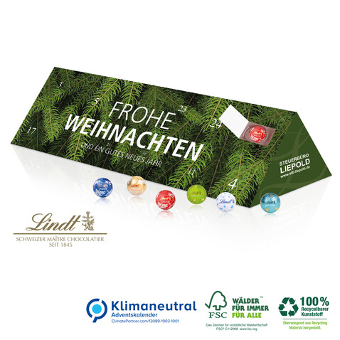 Adventskalender Lindt &quot;Office Premium&quot;, Klimaneutral, FSC®-zertifiziert bedrucken, Art.-Nr. 95334