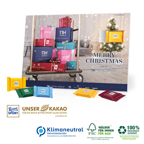 Tisch-Adventskalender &quot;Ritter SPORT&quot;, Klimaneutral, FSC®-zertifiziert bedrucken, Art.-Nr. 95360