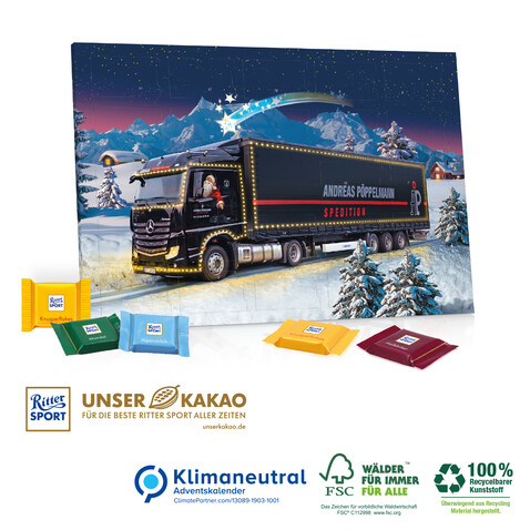 Tisch-Adventskalender &quot;Ritter SPORT&quot;, Klimaneutral, FSC®-zertifiziert bedrucken, Art.-Nr. 95360