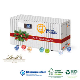 3D Adventskalender Lindt "Container", Klimaneutral, FSC®-zertifiziert bedrucken, Art.-Nr. 95375 3D Adventskalender Lindt "Container", Klimaneutral, FSC®-zertifiziert bedrucken, Art.-Nr. 95375