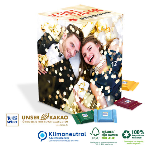 Adventskalender Cube &quot;XL&quot;, Klimaneutral, FSC®-zertifiziert bedrucken, Art.-Nr. 95386